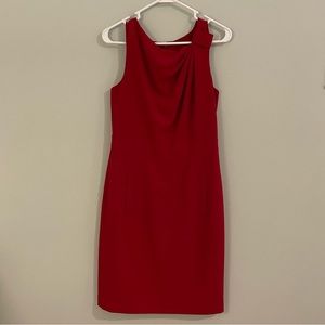 Anne Klein | Red sleeveless career dress